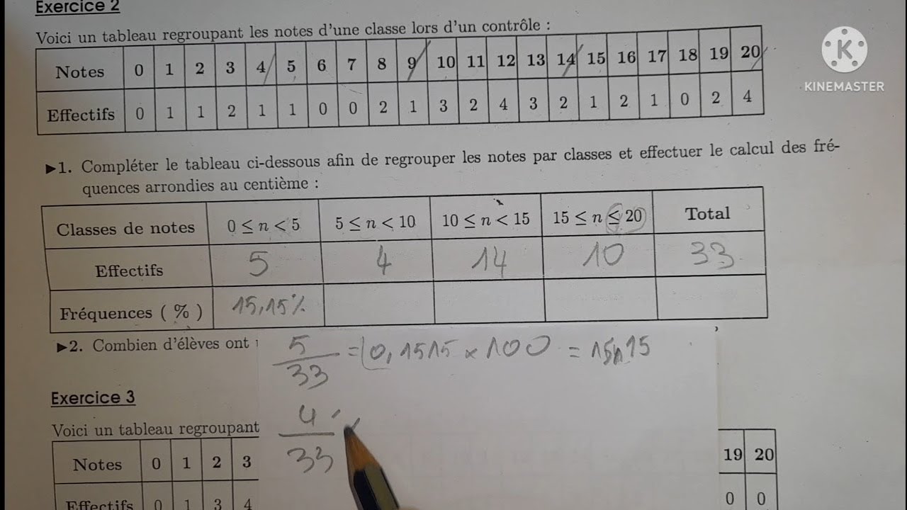 STATISTIQUE : exercices 1AC, 2AC:تمارين الاحصاء الاولى والتانية اعدادي