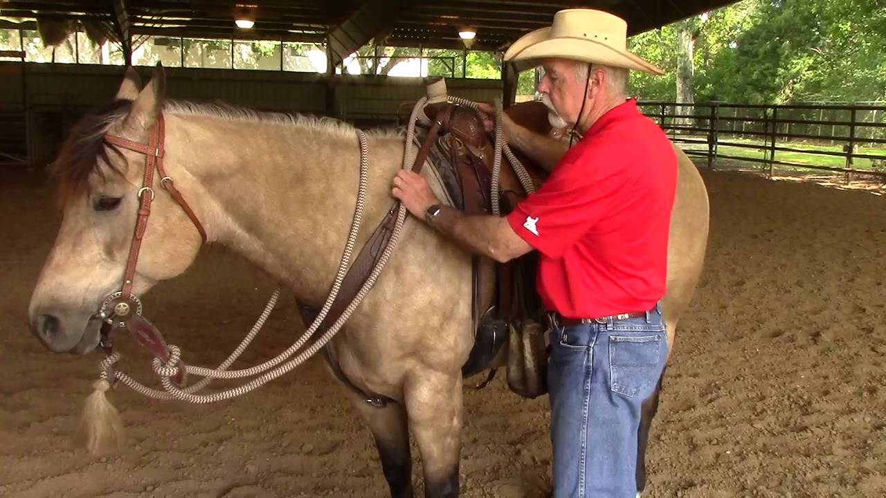 Tying mecate reins on