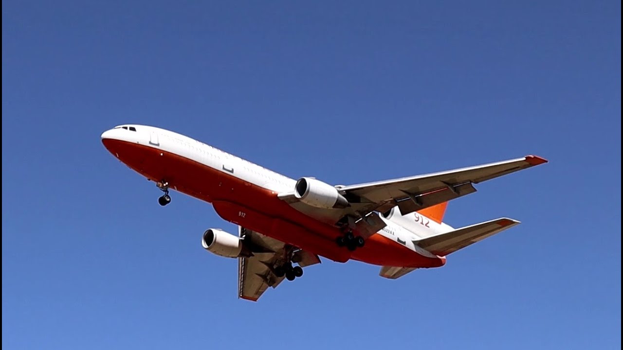 LOUD Fire Fighter Bomber landing in Mesa Gateway