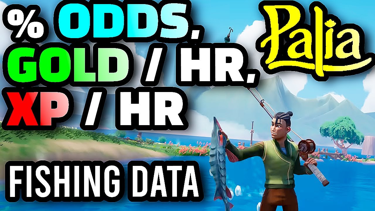 Palia - Percent Chance To Catch Fish, 6 Hours of Fishing, Fishing XP Per Hour, Fishing Gold Per Hour
