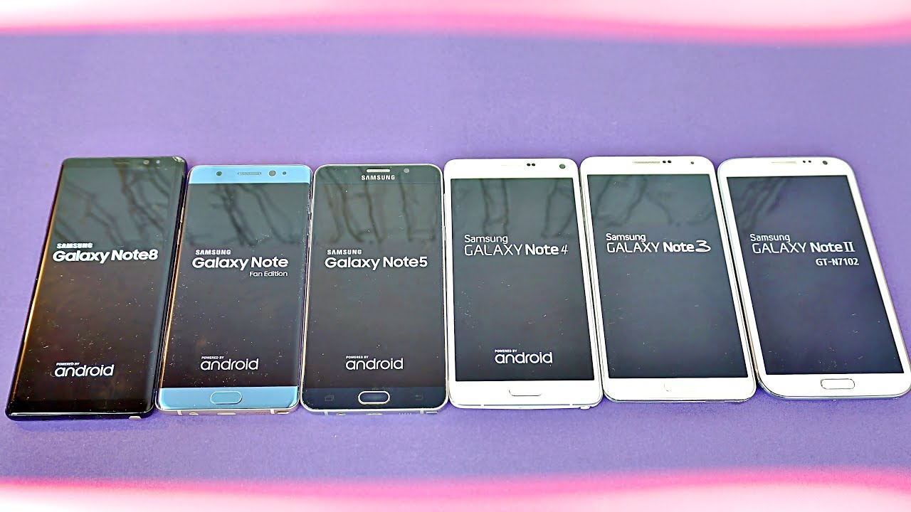 Samsung Galaxy Note 8 против Note 7 против Note 5 против Note 4 против Note 3 против Note 2 — тес...