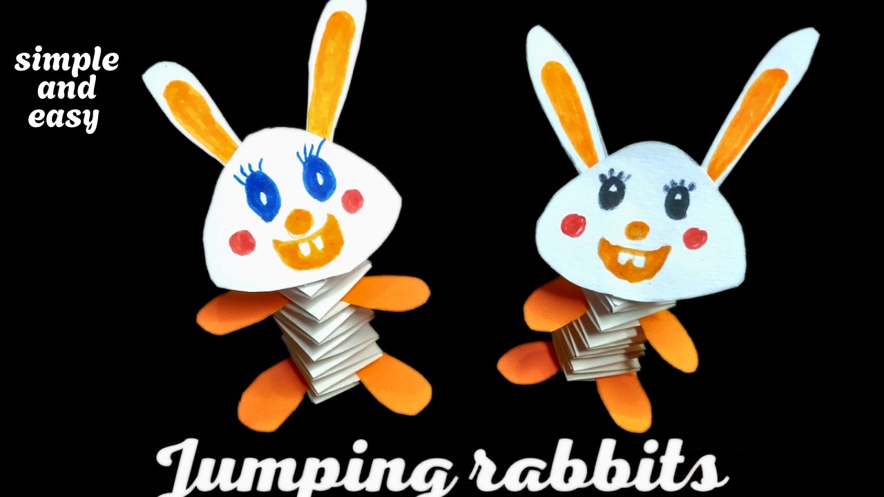 Diy easy paper craft idea | rabbit कैसे बनाये | paper jumping rabbits | how to make paper animal