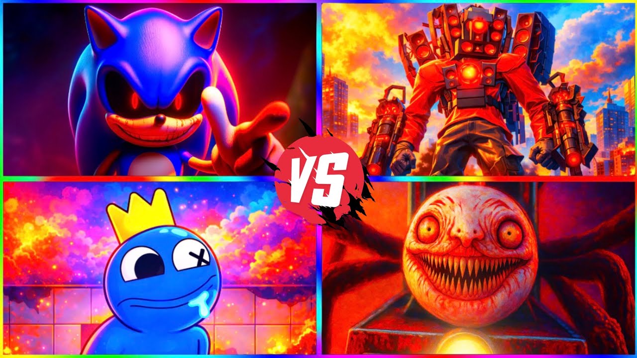 SONIC.EXE ⚔️ TITAN SPEAKERMAN ⚔️ RAINBOW FRIENDS BLUE ⚔️ CHOO CHOO CHARLES | TILES CLASH