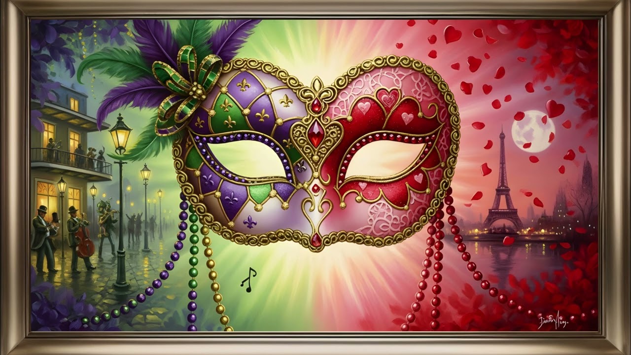 St-Mardi Gras Frame TV Art | Festive Screensaver Background For Your TV ⚜️💘