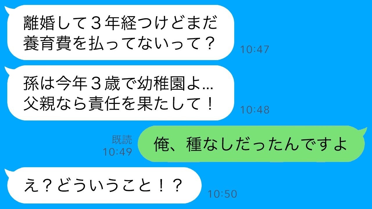 離婚3年後に来た元義母の鬼LINE「養育費払え！」調べたら元妻の衝撃の裏切りが発覚…