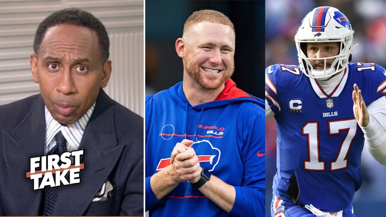 FIRST TAKE | Super Bowl or Bust for Josh Allen & Bills - Stephen A. on Joe Brady hire OC Carmichael