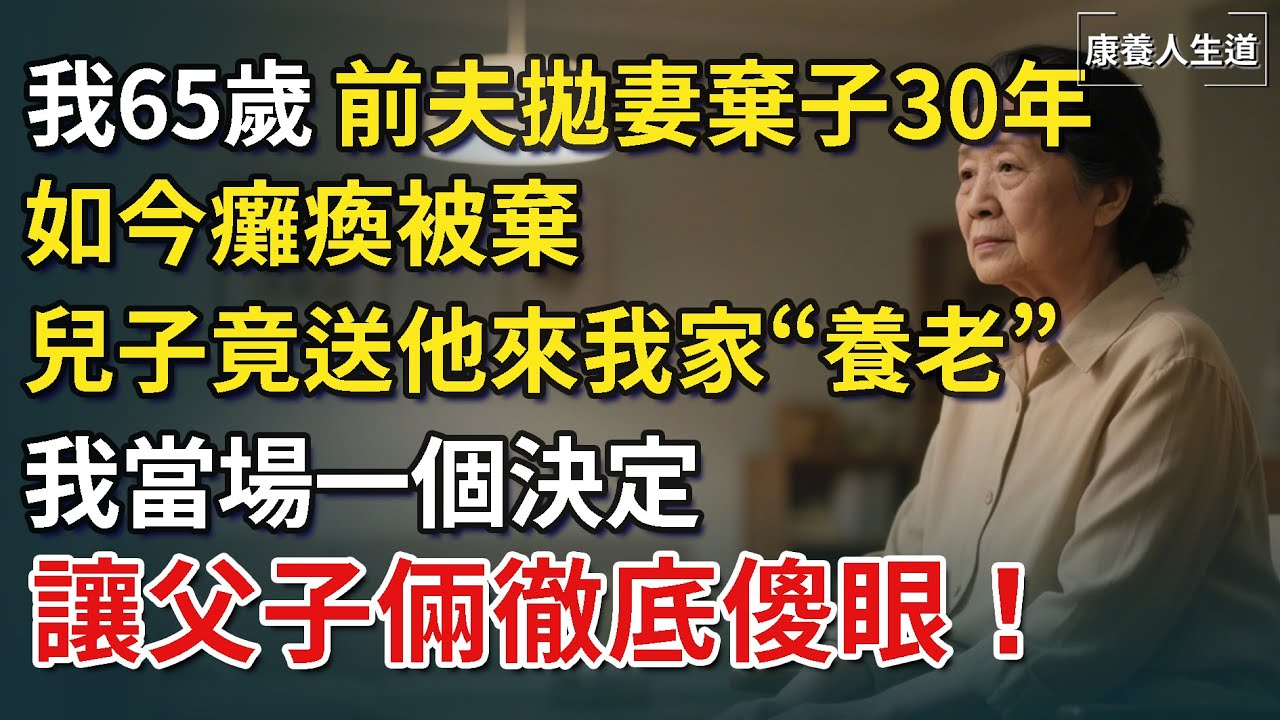 我65歲，前夫拋妻棄子30年，如今癱瘓被棄，兒子竟送他來我家「養老」，我當場一個決定，讓他父子倆徹底傻眼！【康養人生道】 #康養人生道 #上了年紀該明白的事 #養老 #聰明老人 #長壽秘密 #晚年幸福