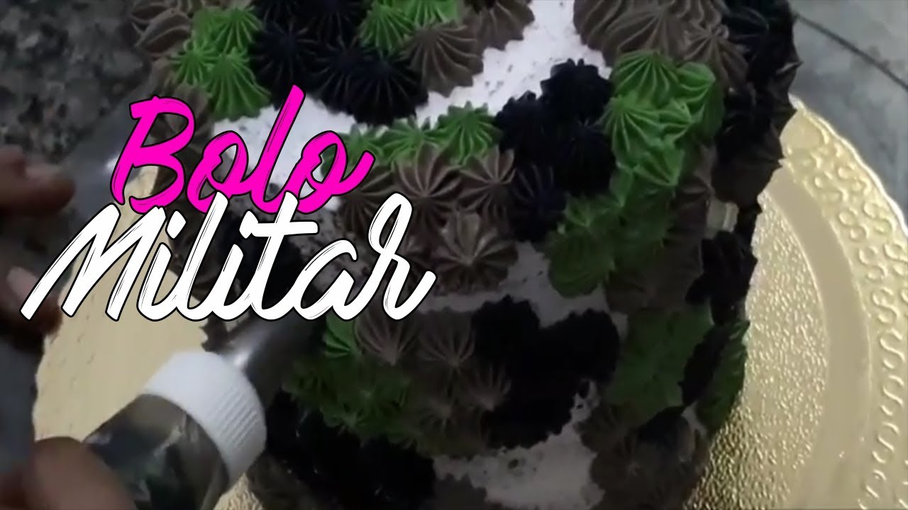 Como fazer decoração de Bolo Militar/ Bolo Camuflado em Chantininho
