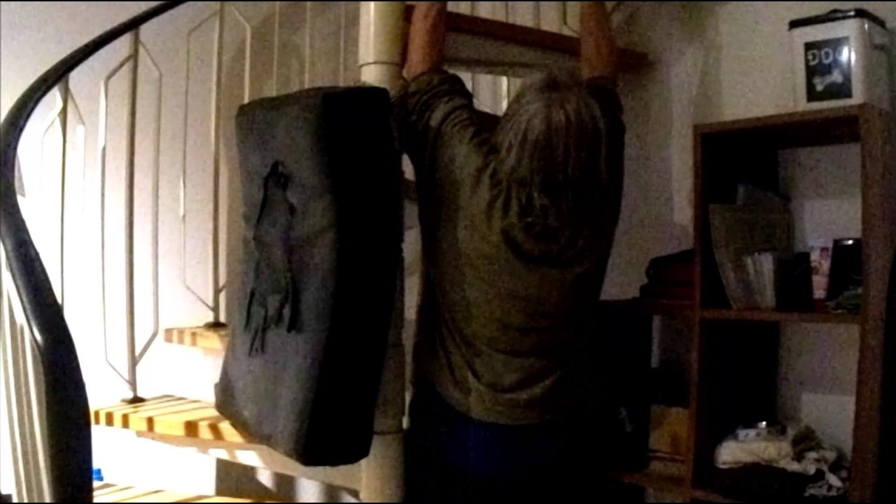 Klimmzüge Stufen von unserer Wendeltreppe (Deadhang) 1x39Wdh. (1633. Tag in Folge) 👍🏻💪🏻😊❤️🤝🐶🤸🌄🌃