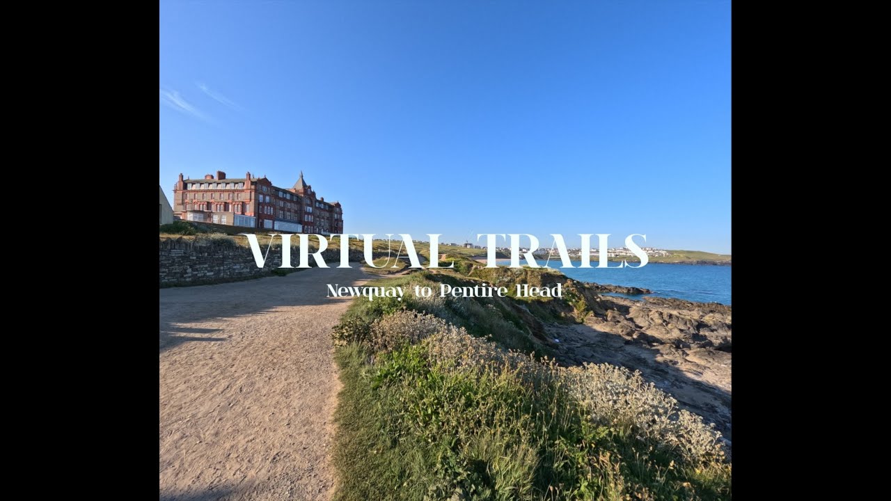Treadmill Workout Virtual Trail Run |  Newquay Cornwall | Trail Running | Fistral |Scenery | 4K |