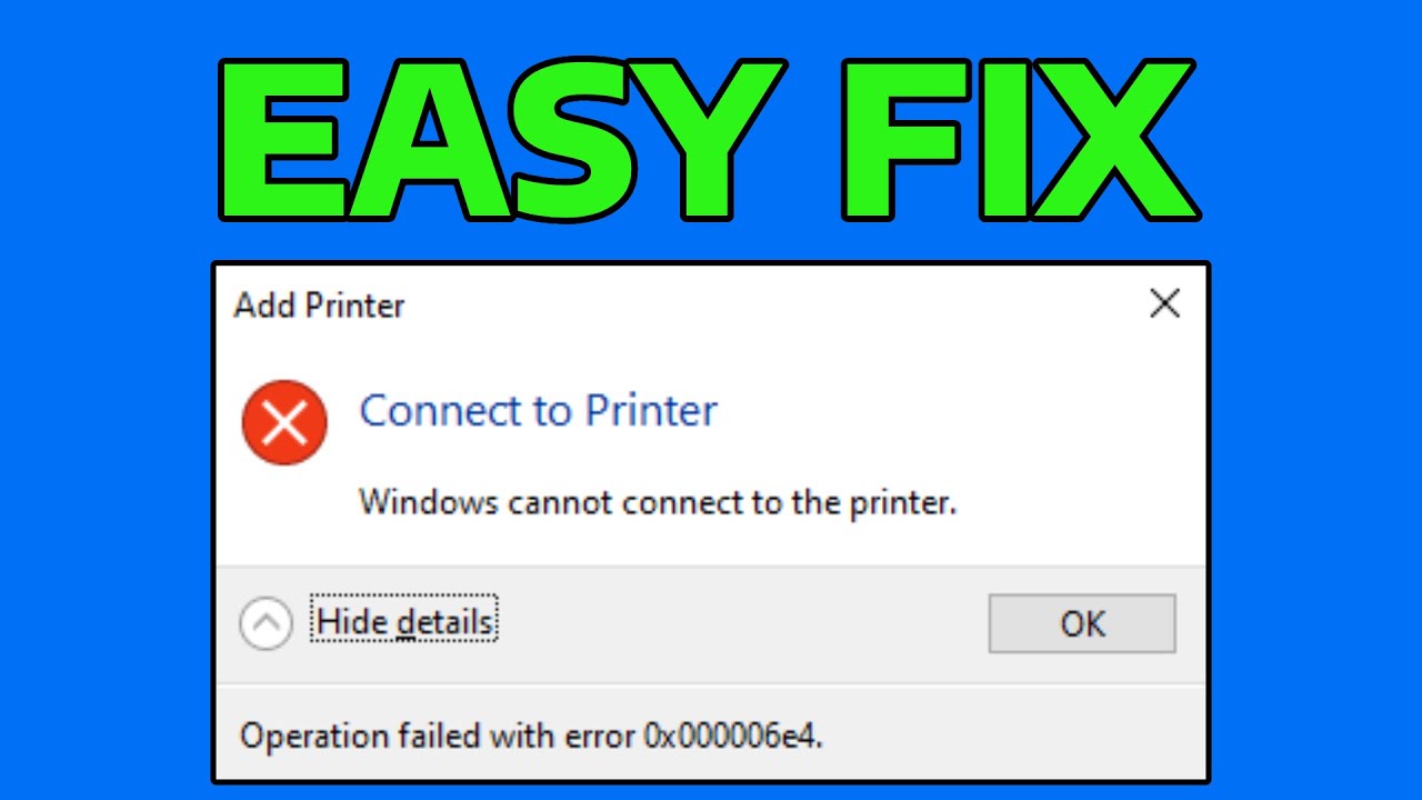 How To Fix Windows Couldn&rsquo;t Connect to the Printer Check the Printer Name and Try KB5006670 Error