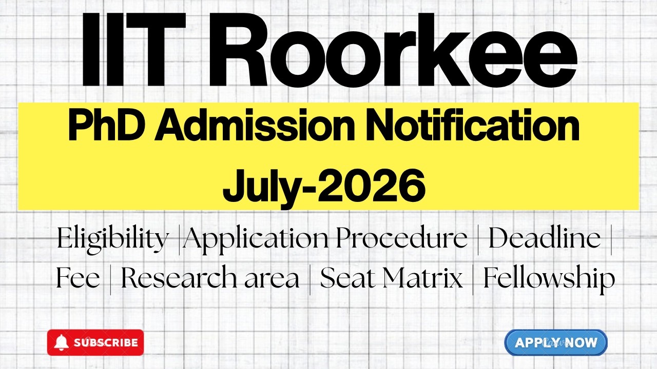 IIT Roorkee PhD Admission 2026 July |Eligibility, Dates, Fellowship & How to Apply | HustleWithRishu