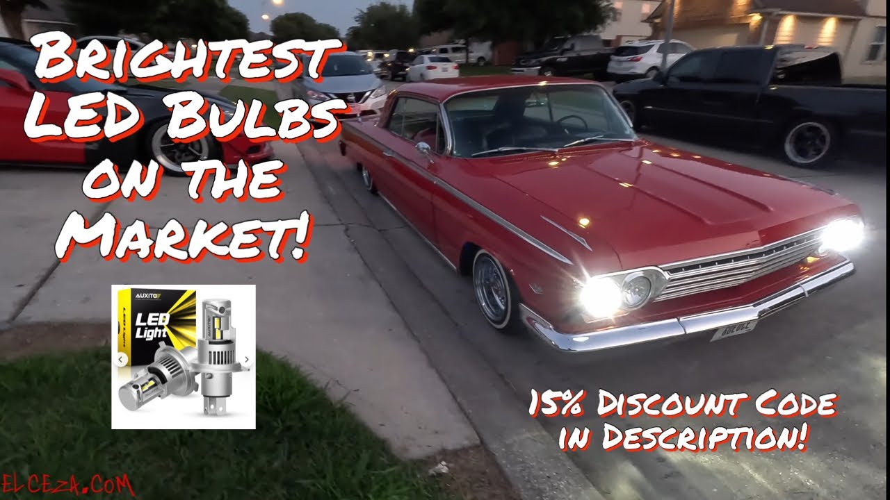 Установка светодиодных фар Auxito на Impala 1962 года!