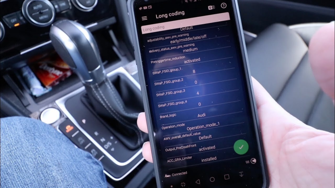 Кодирование Audi для Golf R для улучшения отклика дроссельной заслонки. Длинное кодирование OBDel...
