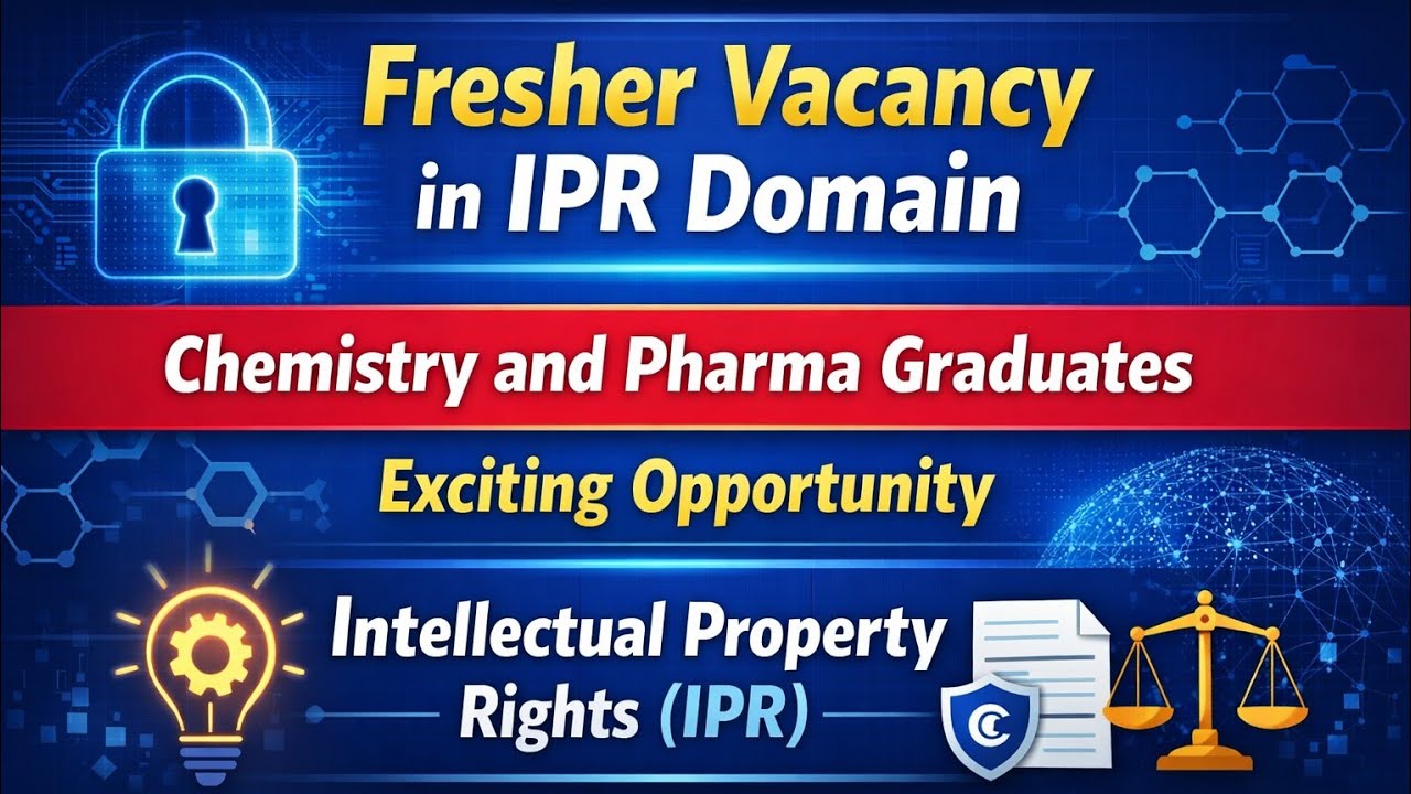 Fresher Jobs in IPR  #iprjobs