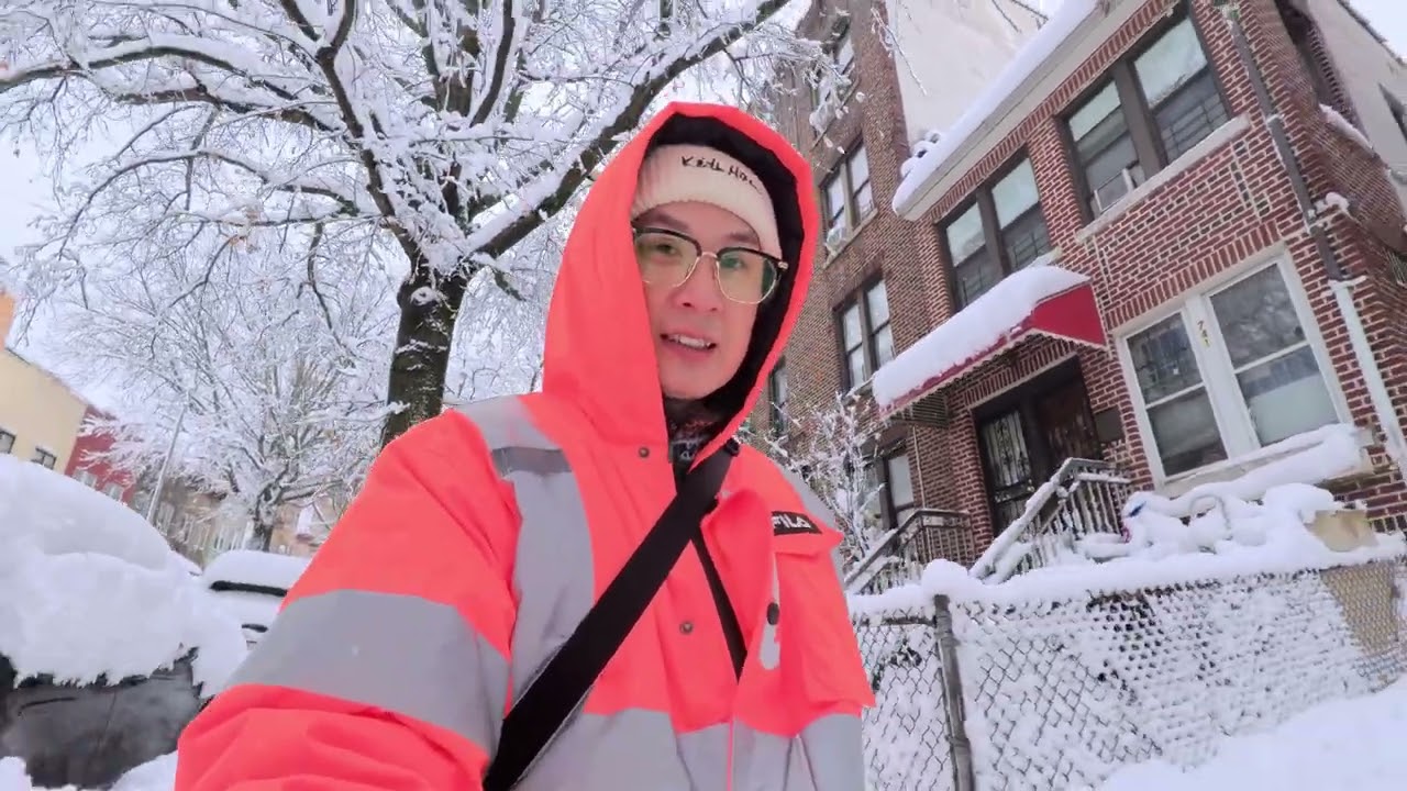 香港人在紐約布魯克林華人區落完雪今日路面情況 !