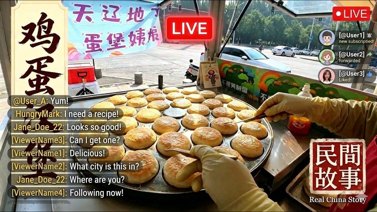 LIVE:ASMR--🔥Come take a look&mdash;36 golden-yellow egg burgers are fresh out of the pan黄金の卵バーガーができました！