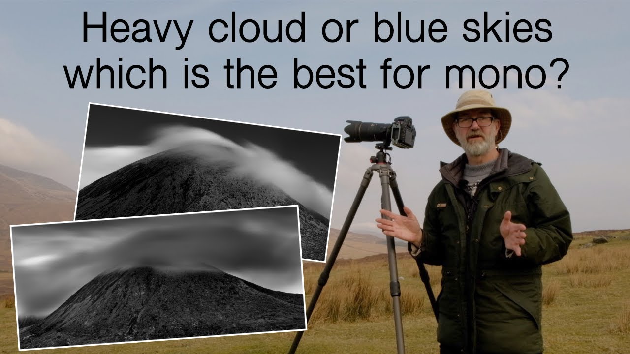 Which is best for black and white, blue skies and fluffy clouds or heavy clouds and stormy skies?