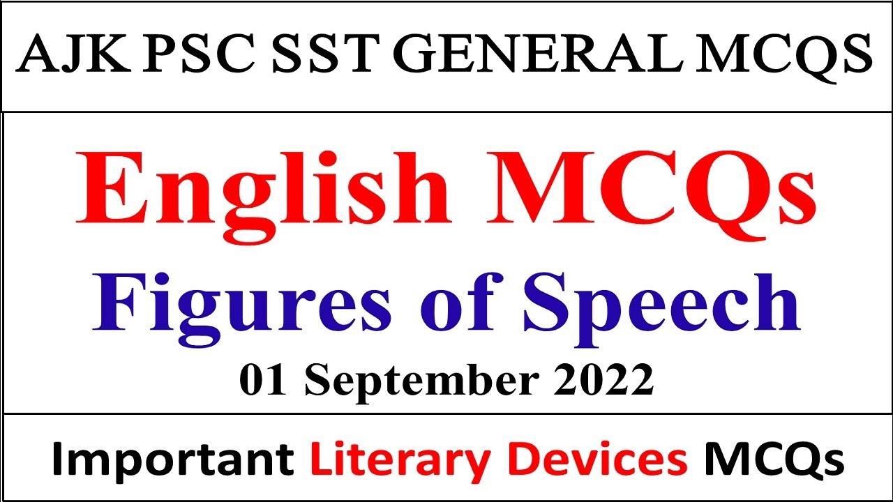 English Poetry MCQs || English Figures of Speech Literary Devices MCQs for AJKPSC SST General FPSC