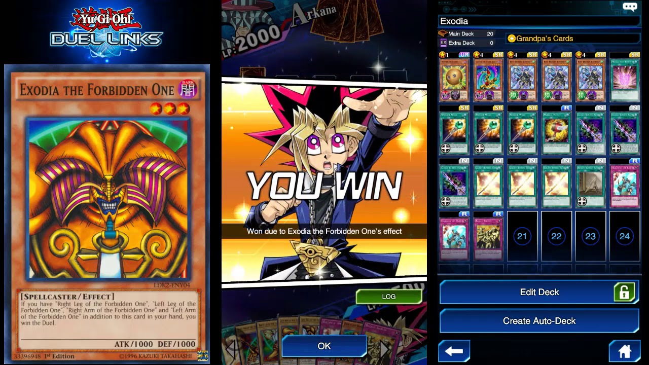 [Duel Link #5] Exodia with Bamboo Engine and Hallowed Life Barrier / Grandpa's Card