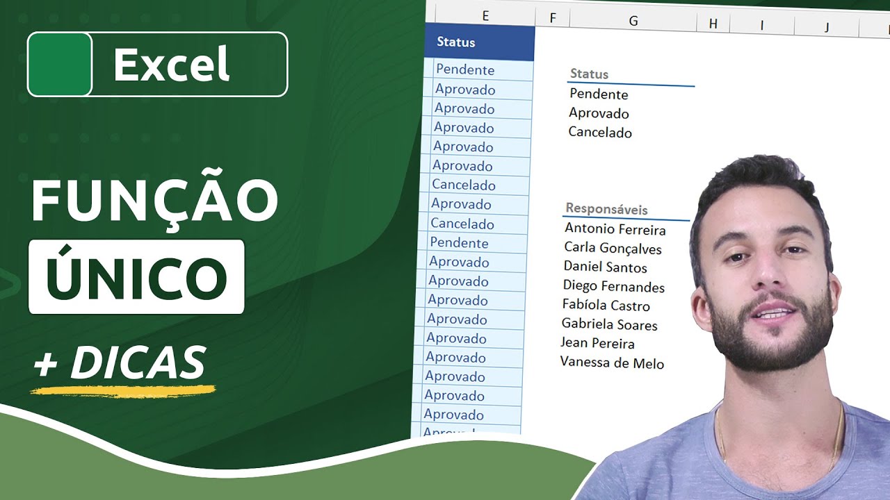 Como usar a função ÚNICO no EXCEL (4 exemplos)