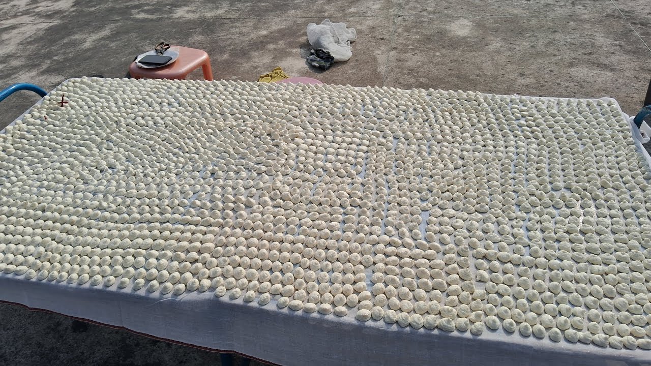 হাতে বানানো বিউলির ডালের বড়ি চাল কুমড়ো দিয়ে