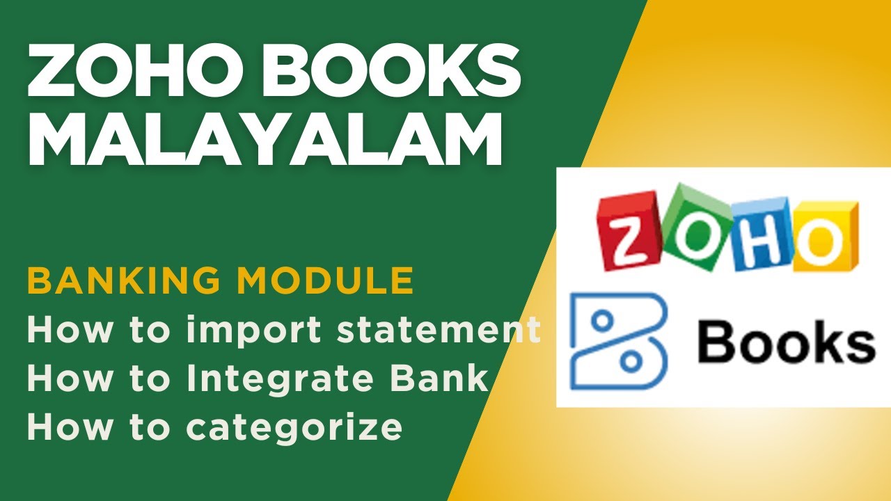 Zoho Books Malayalam - Banking Module: How to integrate your bank, import statements, categorize ...