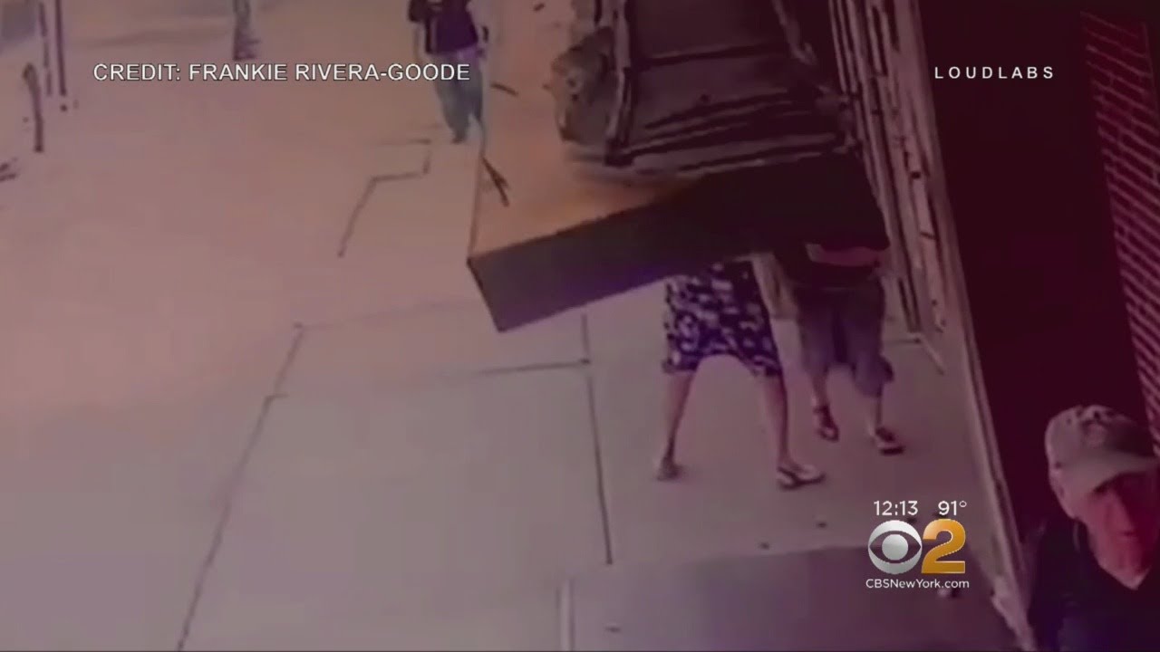 Caught On Camera: Awning Collapses On Two Women