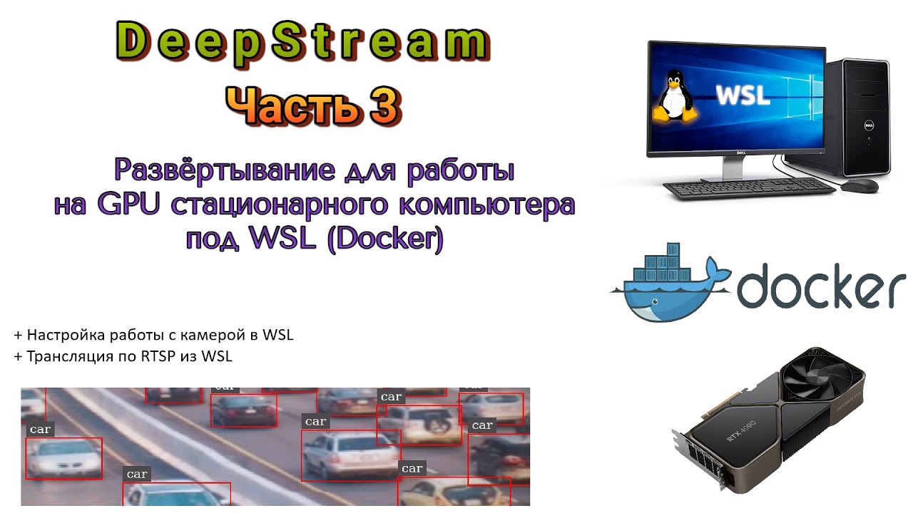 DeepStream. Part 3. Deployment for desktop GPUs running WSL (Docker)