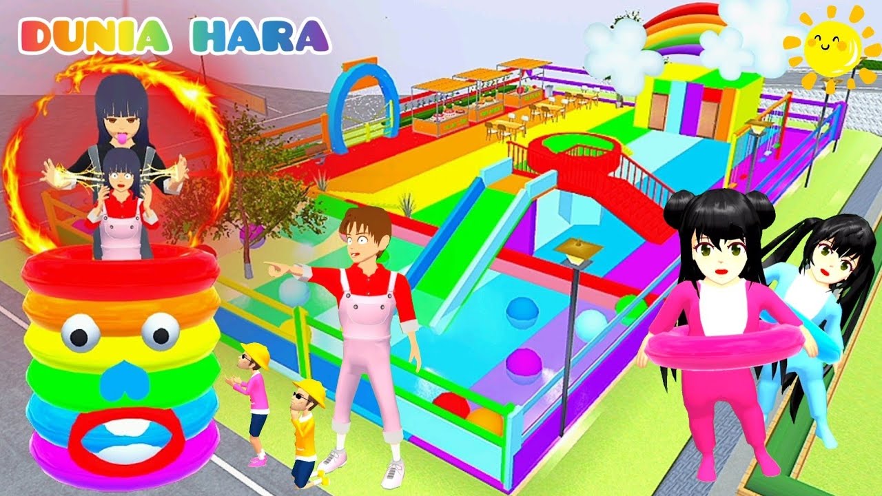 Kolam Renang Baru Warna Warni , Yuta Panik Mio Celine Hara Hilang 😱 Jadi Ban Gerak | Sakura School