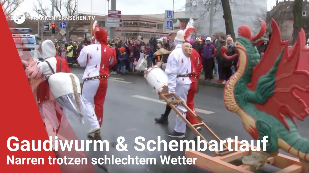 Gaudiwurm Nürnberg: Schembartläufer trotzen schlechtem Wetter