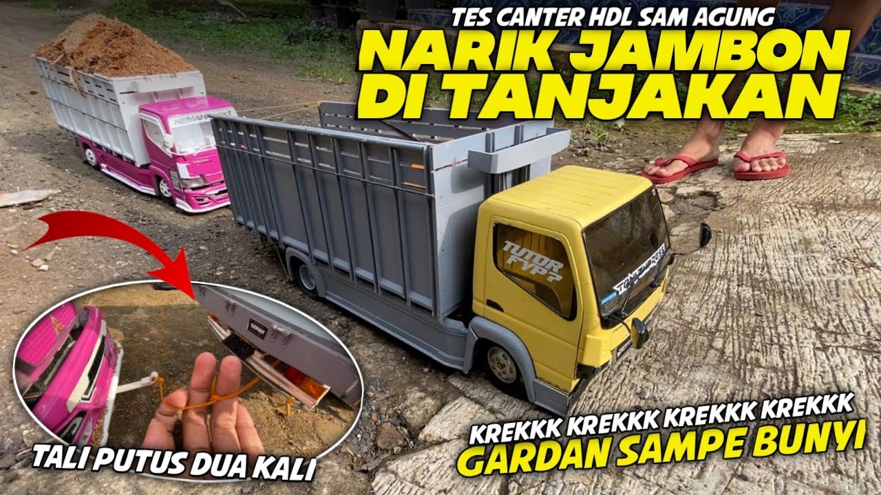 GARDAN SAMPE BUNYI💥|| RC HDL TEST TARIK MINIATUR MUATAN OVERLOAD DI TANJAKAN EKSTRIM ‼️