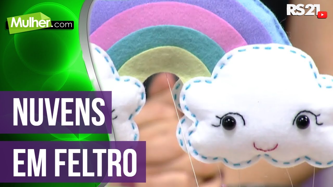 Móbile faça e venda nuvens em feltro por Ivone Lobato | 04/07/2017 | Mulher.com |@RedeSeculo21