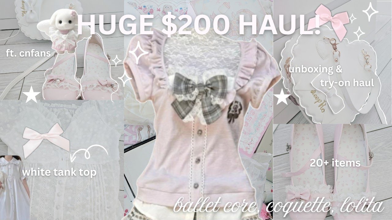 $200 HUGE try-on haul! 🎀⋆.˚꩜⋆ (20 items) | ft. Cnfans ꣑ৎ | munibapink