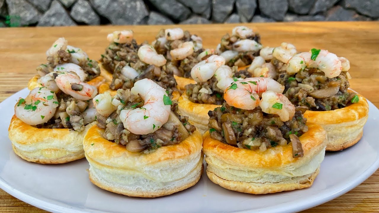 APERITIVO VOLOVANES Rellenos de CHAMPI&Ntilde;ONES y GAMBAS - GUILLE RODRIGUEZ