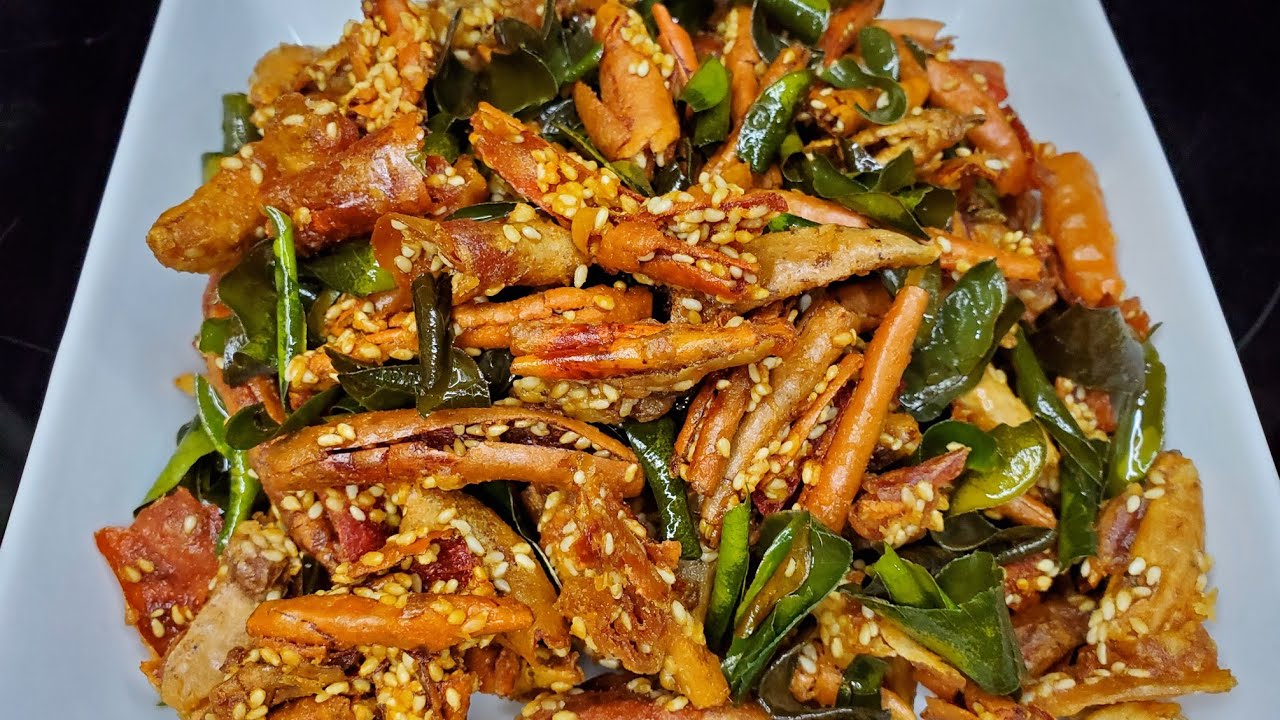 Qhia ua kua txob qab rog(Thai Crispy pepper recipe)