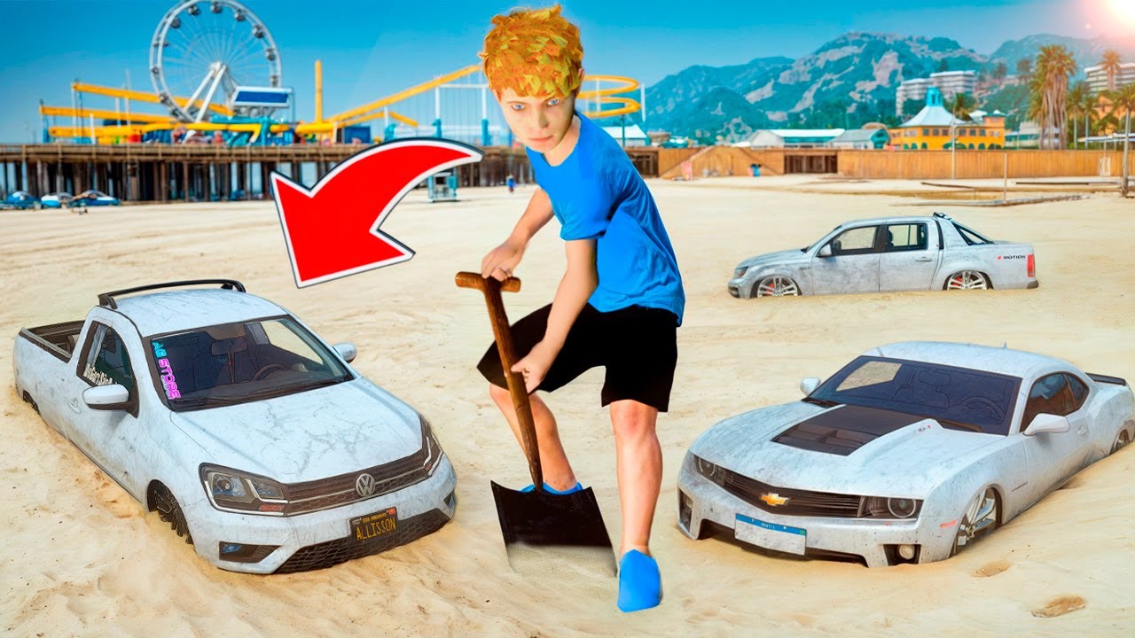 ENCONTRANDO MINI CARROS ENFERRUJADOS de CRIANÇAS no PARQUE DE DIVERSÕES do GTA 5!🧐🚘