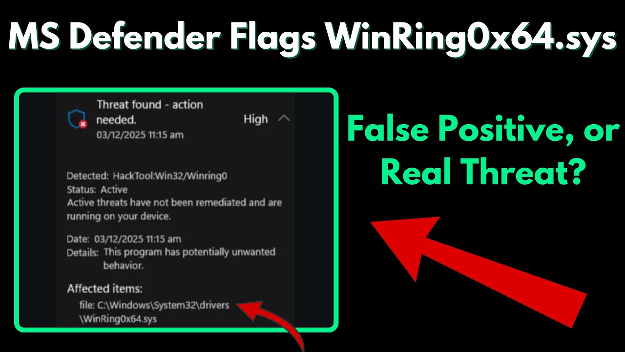 Fix: Microsoft Defender Flags WinRing0x64.sys as a HackTool &ndash; False Positive or Real Threat?