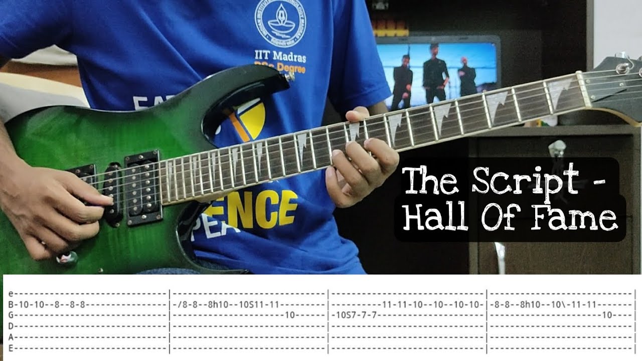 Hall Of Fame | The Script | Guitar Solo Cover | Screen Tabs | Guitar Cover | Guitar Lesson