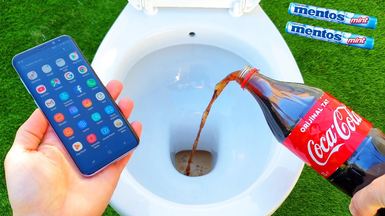 Experiment !!! PHONE vs TOILET Coca Cola, Sprite, Fanta and Mentos