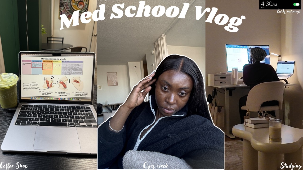 STUDY VLOG | A VERY Productive Quiz Week | studying + physical exam practice + coffee shop