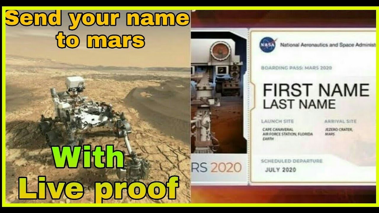 How to send your name to Mars in easy steps with live proof