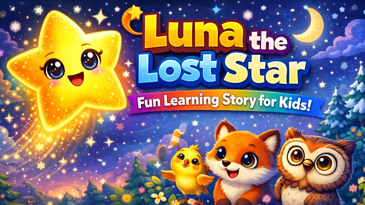 Luna the Lost Star 🌟 | Fun Learning Story for Kids with Colors, Numbers & Shapes⭐