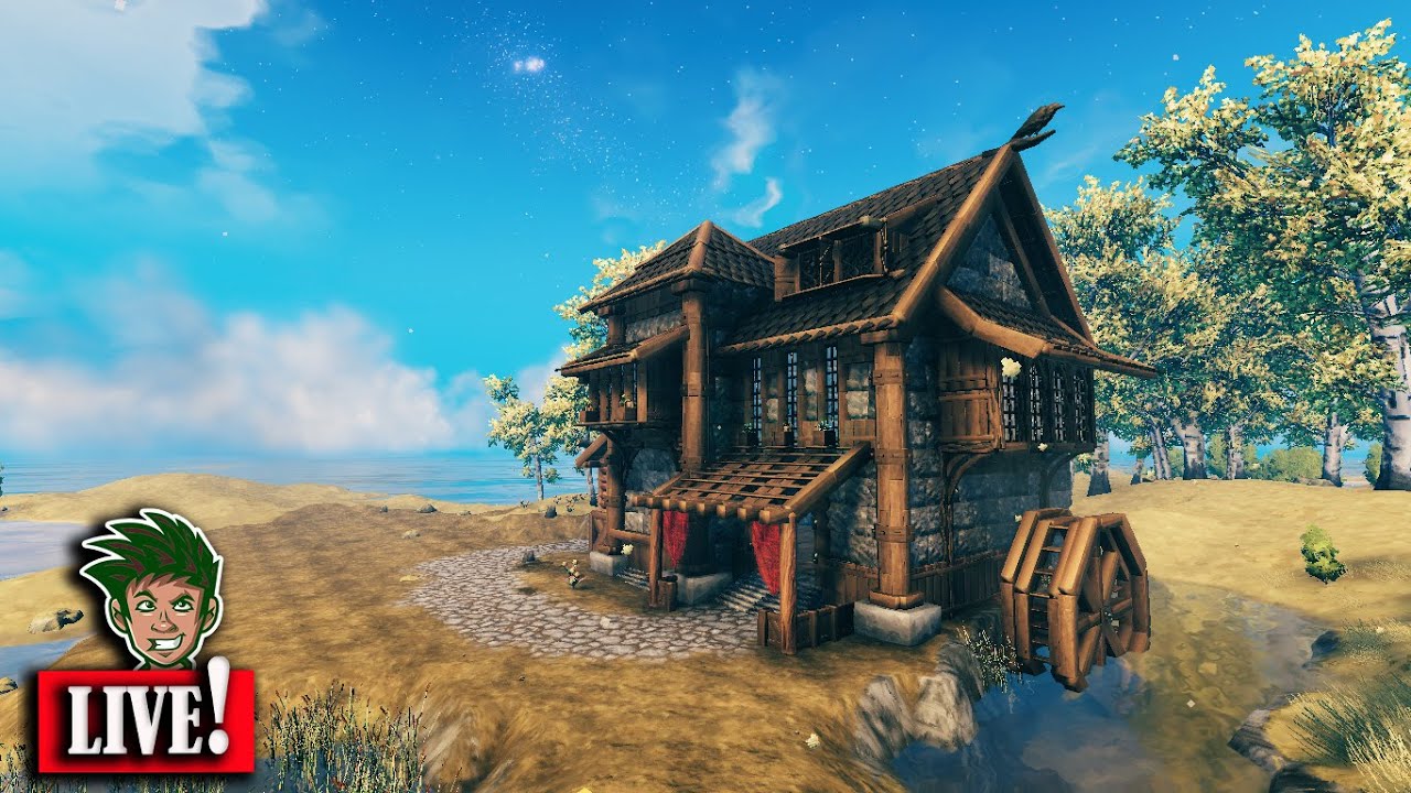 Valheim: Building a medieval Watermill Farmhouse for a tutorial / guide video PART 2