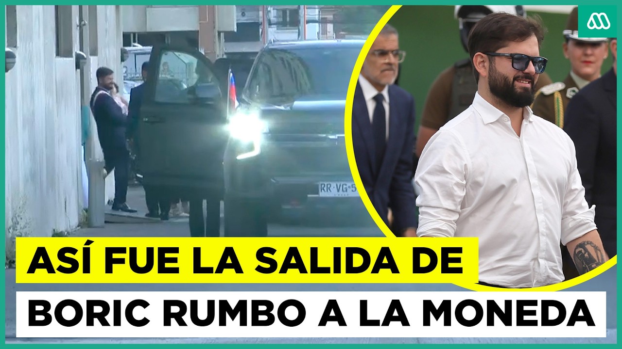 Con Violeta en los brazos: Así fue la salida del Presidente Boric para dirigirse a La Moneda