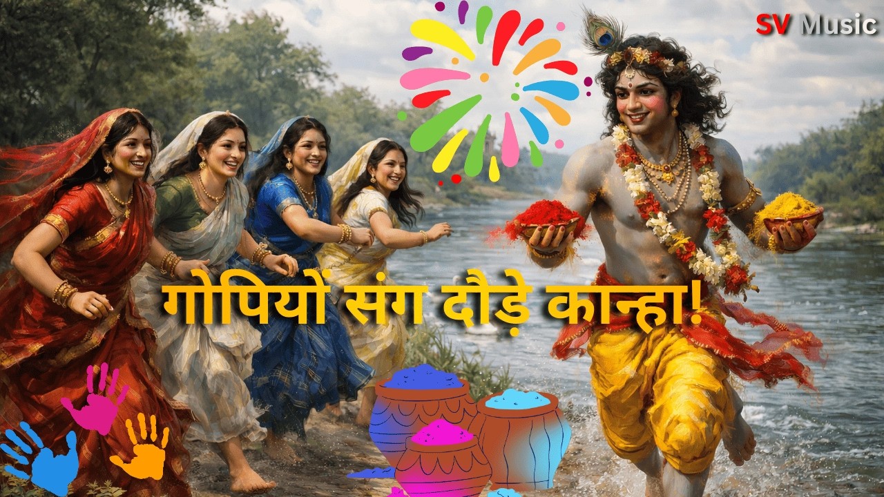 गोपियों संग दौड़े कान्हा | श्री कृष्ण होली | ब्रज की रंगीली होली | राधा कृष्ण होली गीत #holi