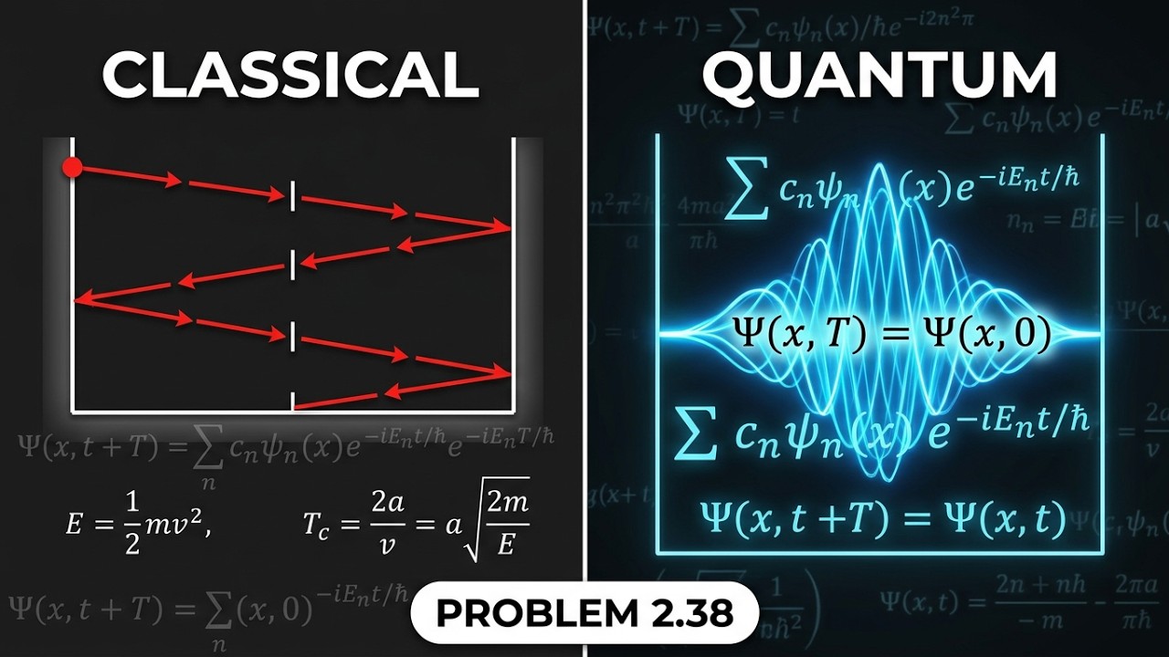 Griffiths QM Problem 2.38 Infinite Square Well: Revival Time, Classical Period, Energy Equivalence