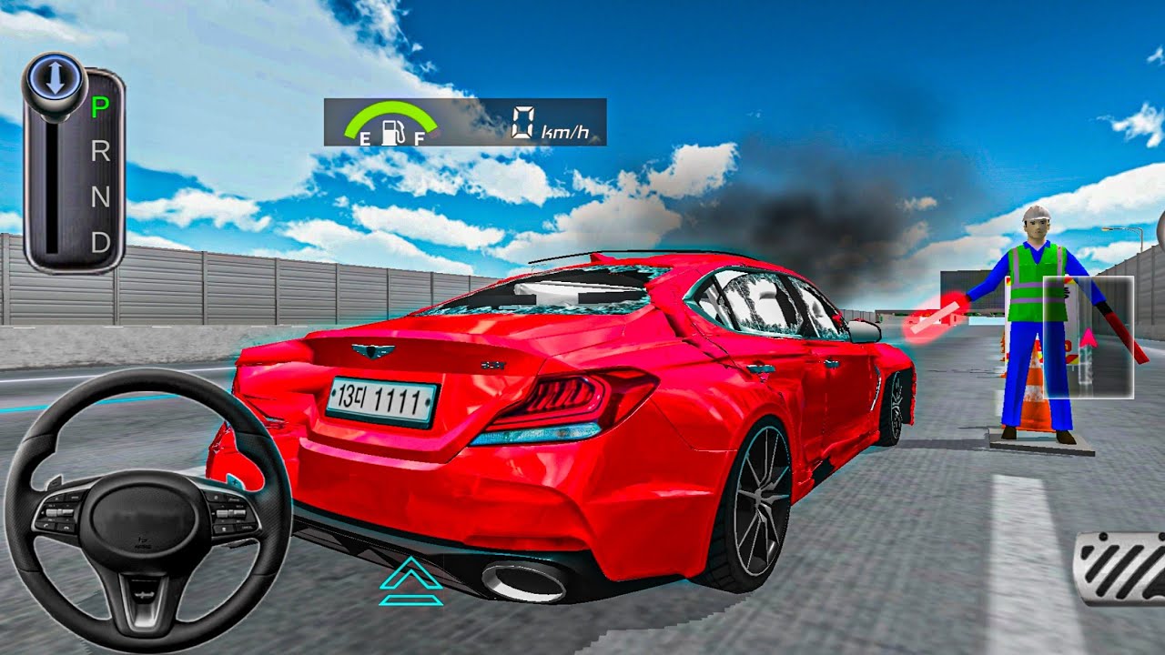 🚦Genesis G70 Crashes Through Police Checkpoint! 🚔🔥 | 3D Driving Class