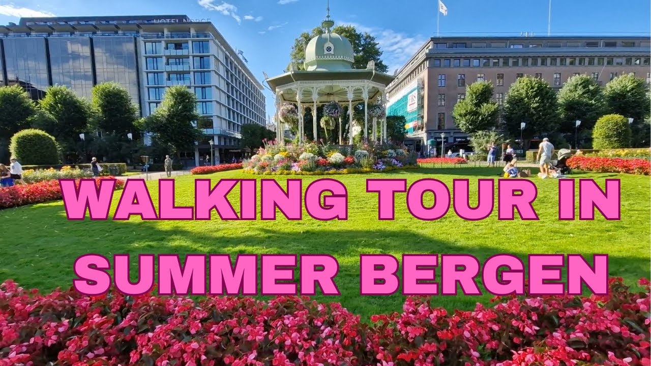 A walk through summer Bergen City Center Norway