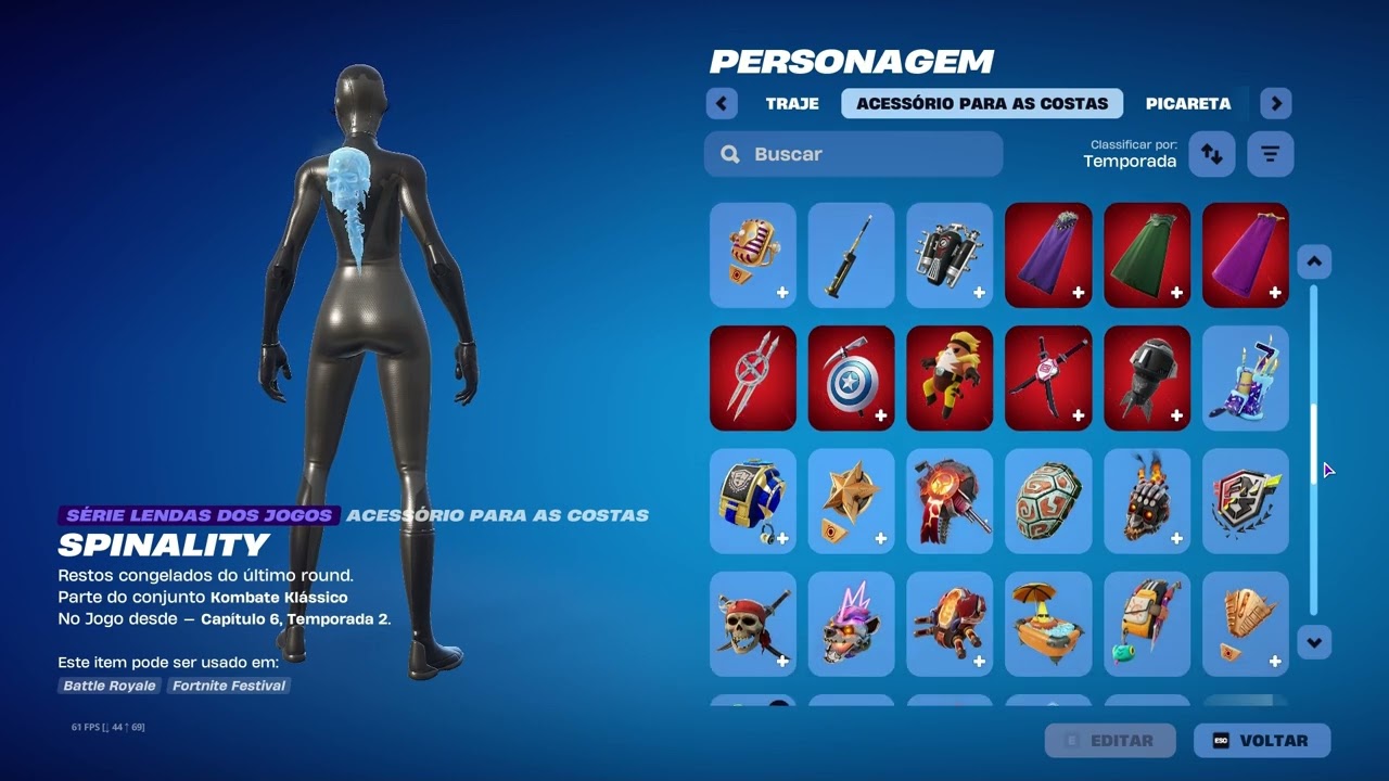 Mostrando mina conta de fortnite